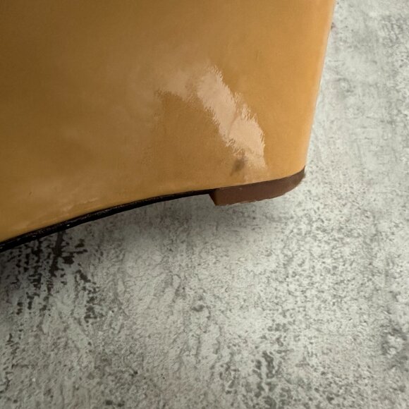 Tory Burch Trudy Peep Toe Patent Leather Wedge Size 7 - Picture 13 of 15